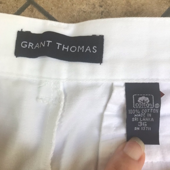 Men’s Grant Thomas White Shorts Size 36 - Picture 9 of 9